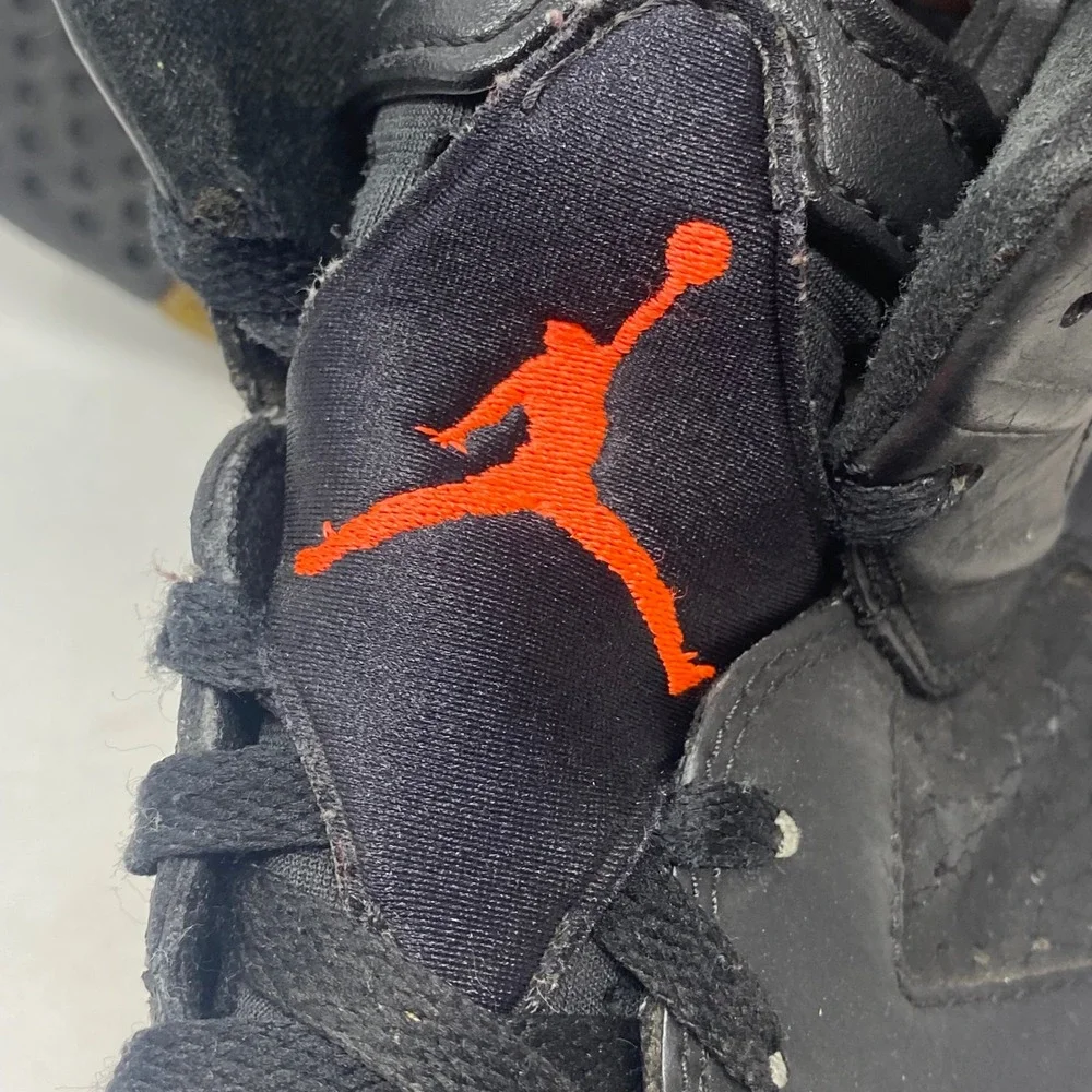 Jordan 6 Retro Infrared 2014 Black Infrared Sneakers 384664-023 Mens Size 9